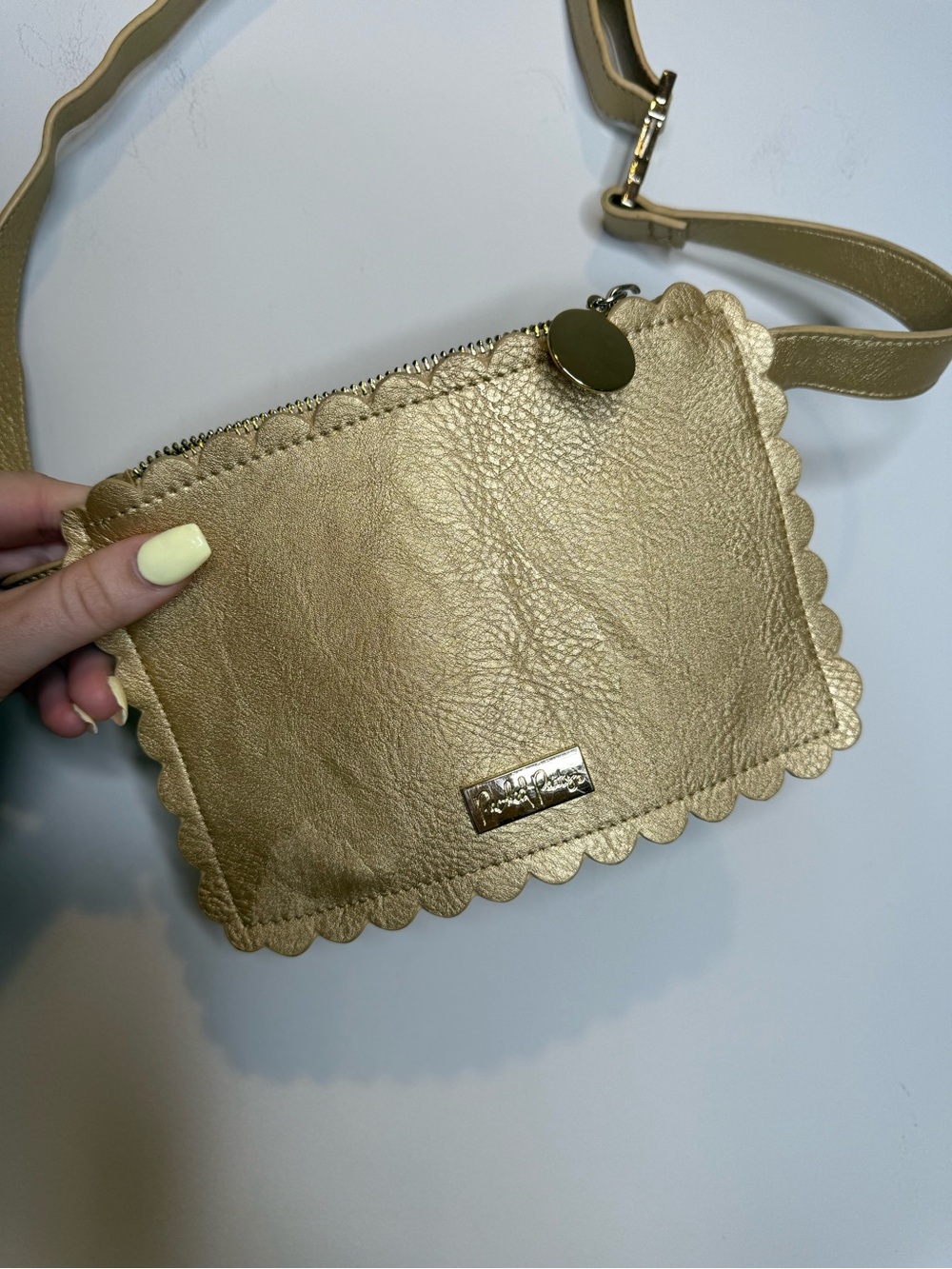 Packed Party Goldie Fanny Pack is a gold vegan leather waist bag